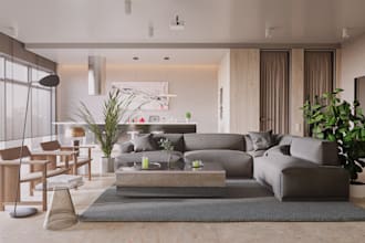 remodel 3d modern apartment, house elevation, floor plan, interior layout render