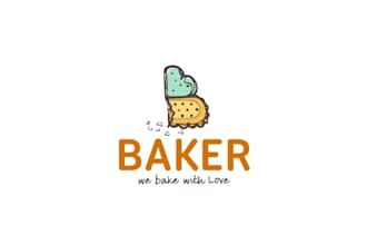 create a hand drawn custom bakery logo design