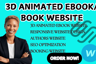 create interactive 3d animated ebook or book author website, ebook landing page