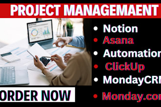 do setup automation integration for mondaycom, crm trello notion asana clickup