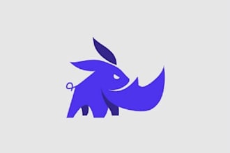 create a modern minimalist rhino logo design in 1 day