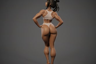 stylized 3d nsfw art,vr model,ue5 dynamic hair,3d texture character, rig3d cloth