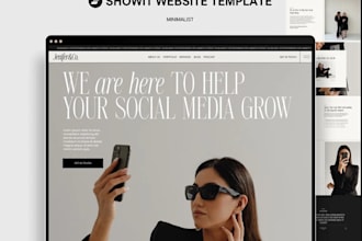 design responsive showit website, showit redesign, showit template