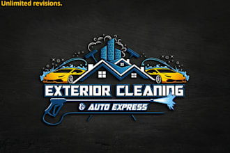 do any home cleaning, pressure washing and power washing logo design