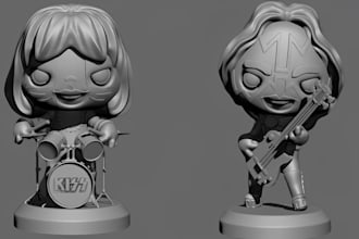 cute 3d chibi character vinyl toy anime 3d chibi model miniature for 3d printing