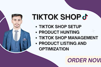 setup and manage UK US tiktok shop and be your tiktok shop VA