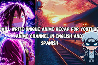 write manga manwa and manhua anime recap script for youtube