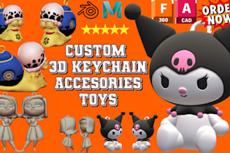 custom 3d printing keychain design, engraving, laser cutting or toys in stl file