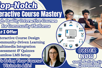 design unique interactive course with community skool, mighty network, circle so