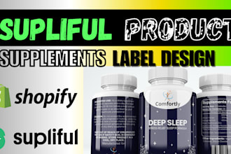 upload import shopify  skincare product supplements label design via supliful