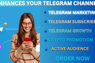 grow crypto telegram promotion, crypto telegram marketing, telegram subscribers