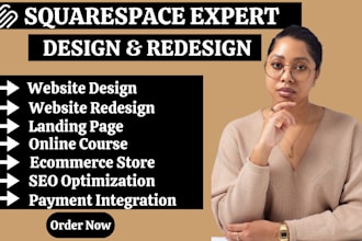 do squarespace website design, squarespace redesign, landing page