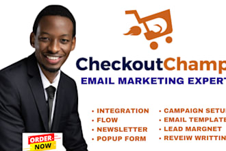 design checkout champ landing page , integrate to shopify, woocommerce, wix,