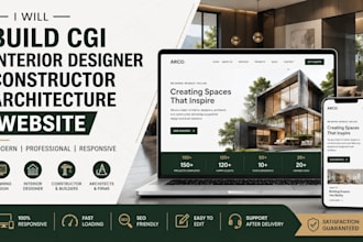 build cgi interior designer website, constructor website, architecture website