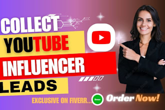 collect youtube influencer email leads list for marketing