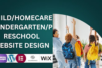 design kindergarten  preschool childcare daycare website and preschool website
