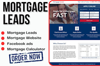 design SEO optimize mortgage landing page, mortgage website mortgage calculator