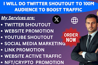 twitter shoutout website link 100m USA UK on ig fb x nft crypto marketing
