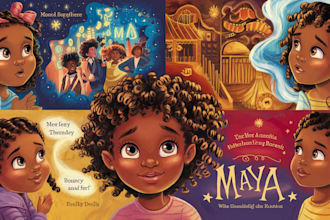 do cute african american children book illustration picture book cover design