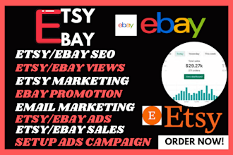 advertise ebay etsy shop promotion sales view traffic seo optimization