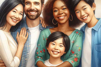 paint an amazing family portrait in watercolor