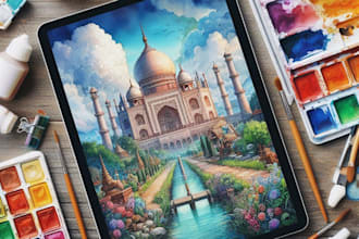 draw digital watercolor drawing professionally
