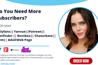 do onlyfans, feetfinder, fansly, bentbox and chaturbate page promotion