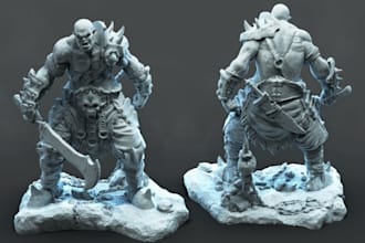 sculpt articulated action figure for 3d printing, 3d cosplay model, miniature