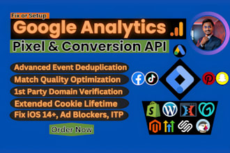 setup facebook pixel snapchat pixel tiktok pixel conversion API, ga4 server side