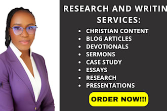 write christian content, blog articles, devotionals, and sermons, case study