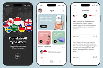 develop ai language learning app, translator app, educational app, learning app