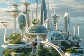 design science fiction city, cyberpunk concept art