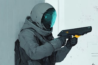 make sci fi character illustration or sci fi character art