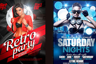 design your next party flyer, event business card, menu, business poster 1 hours