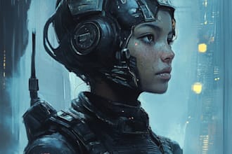 drawing a sci fi character illustration or sci fi character