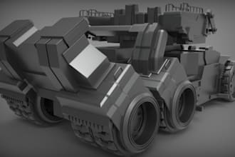 create 3d sci fi hard surface vehicles model spaceships war tanks ships aircraft