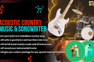 write and compose acoustic country music songwriter vocalist in folk and rock