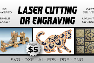 create laser cutting files, vector engraving cnc design
