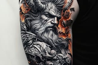 hand draw a custom tattoo sleeve design for you