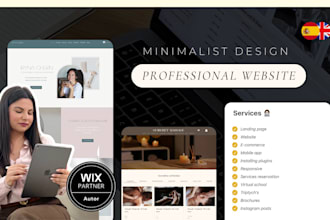 minimalist design for a professional website with wix