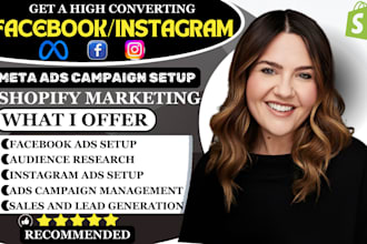 setup facebook ads campaign, instagram ads, shopify marketing, meta ads manager