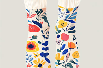 draw sublimation all type of unique socks design and pattern