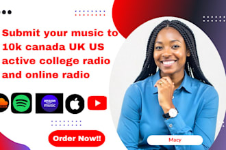 submit your music to 10k canada UK US active college radio and online radio