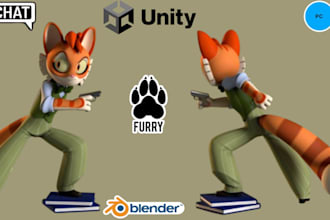 do 3d anime model, custom vrchat avatar for vrc, vtubing, PC or quest