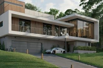 do 3d revit bim model, house interior and exterior lumion rendering, animation