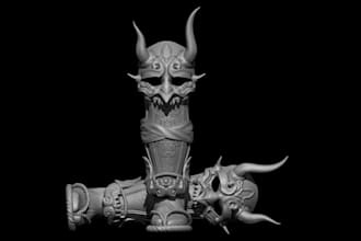 resculpt 3d clay demonic armor,3d mask props for printing,3d knight armor,helmet