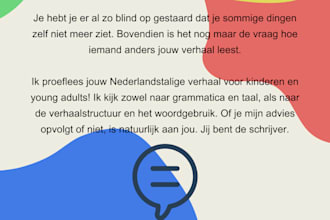 proofread your dutch manuscript for children or ya