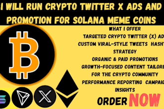 run crypto twitter x ads and promotion for solana meme coins
