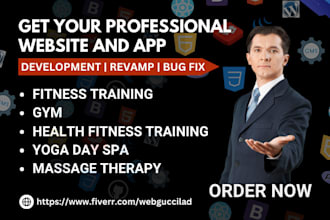 design fitness training gym health fitness yoga day spa massage therapy website