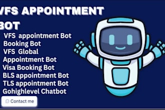 build vfs bot, appointment bot, bls bot, tls bot, embassy appointment bot